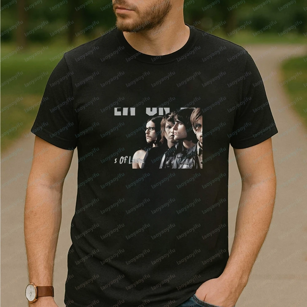 New Style Tops and T-shirts, Short-sleeved Shirts for Men and Women of Rock Band Kings of Leon, Comfortable T-shirts