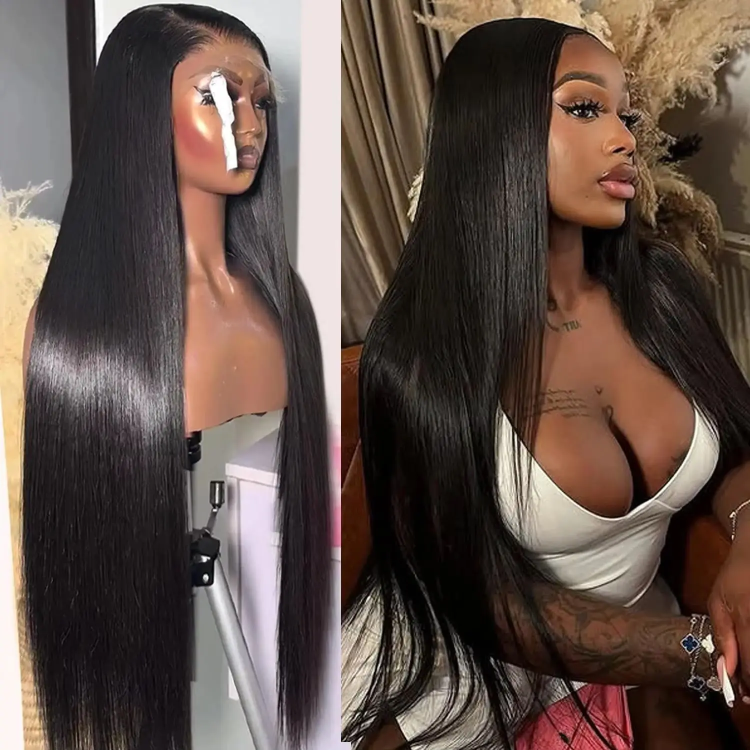 

Hd Transparent Bone Straight 13x4 13x6 Lace Front Wigs 30 40 Inch Brazilian Human Hair Wigs For Women Straight Lace Frontal Wig