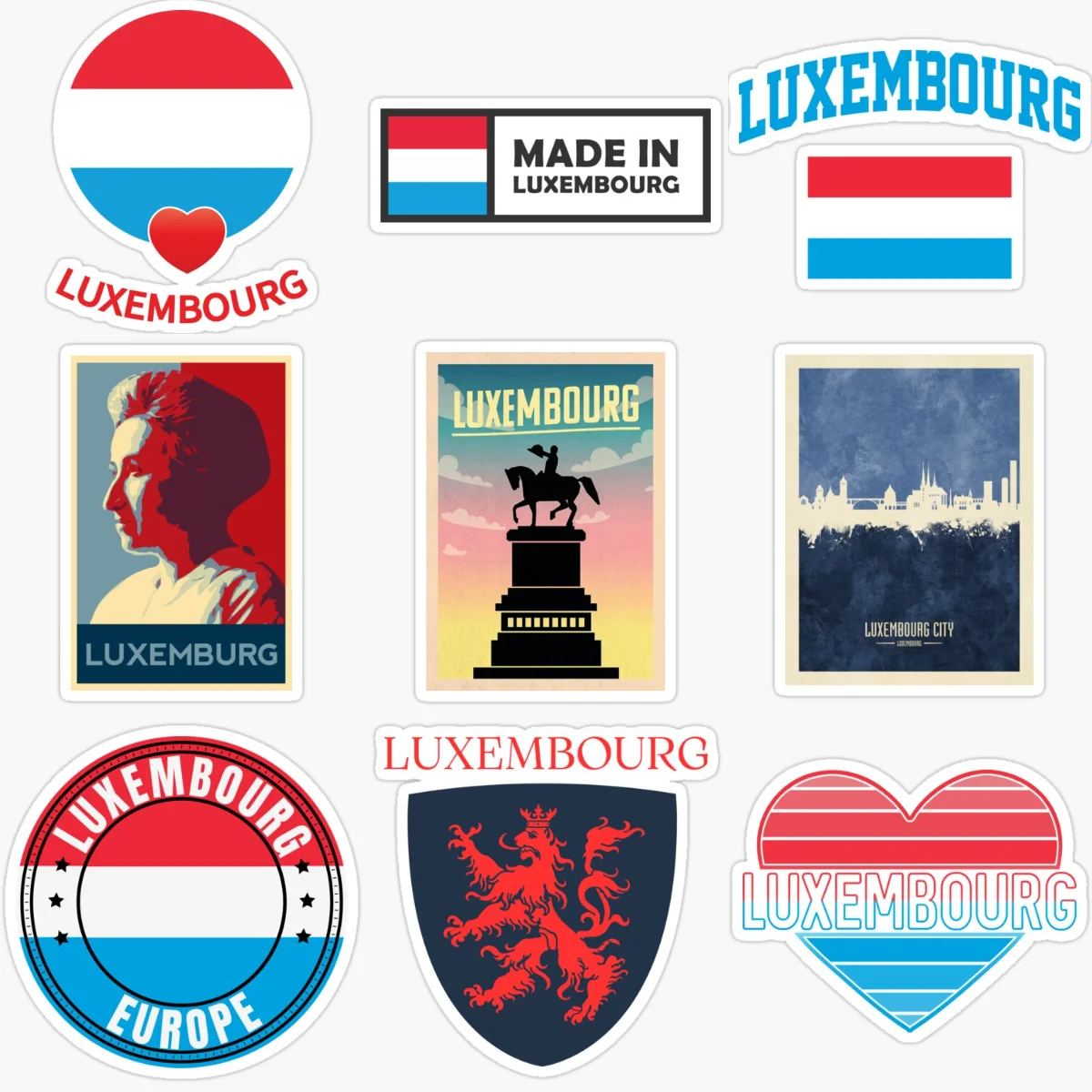 

L Luxembourg Flag Map Emblem Creative PVC Car Sticker for Decorate Car Van Bicycle Window Fridge Helmet Wall Decal Accessories