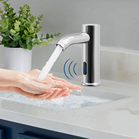 Silver Touchless Infrared Sensor Tap, 2s Fast Flow, Stainless Steel, 1.26-1.57in Mount, Modern Kitchen Bathroom Faucet