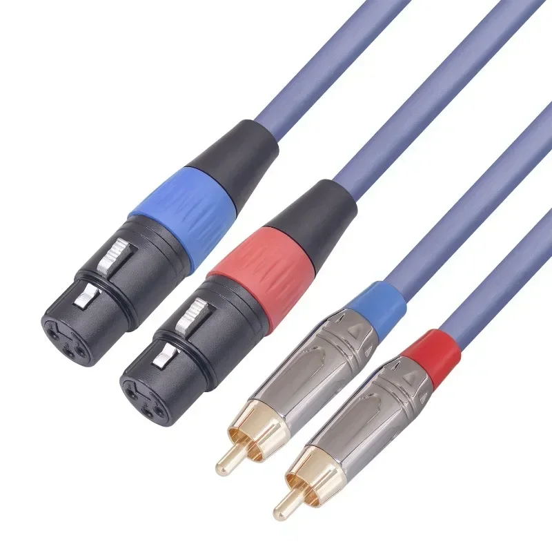 1 Piece Dual XLR Female To Dual RCA Male Cable 2 XLR Female To 2 RCA Male Hifi Audio Cable