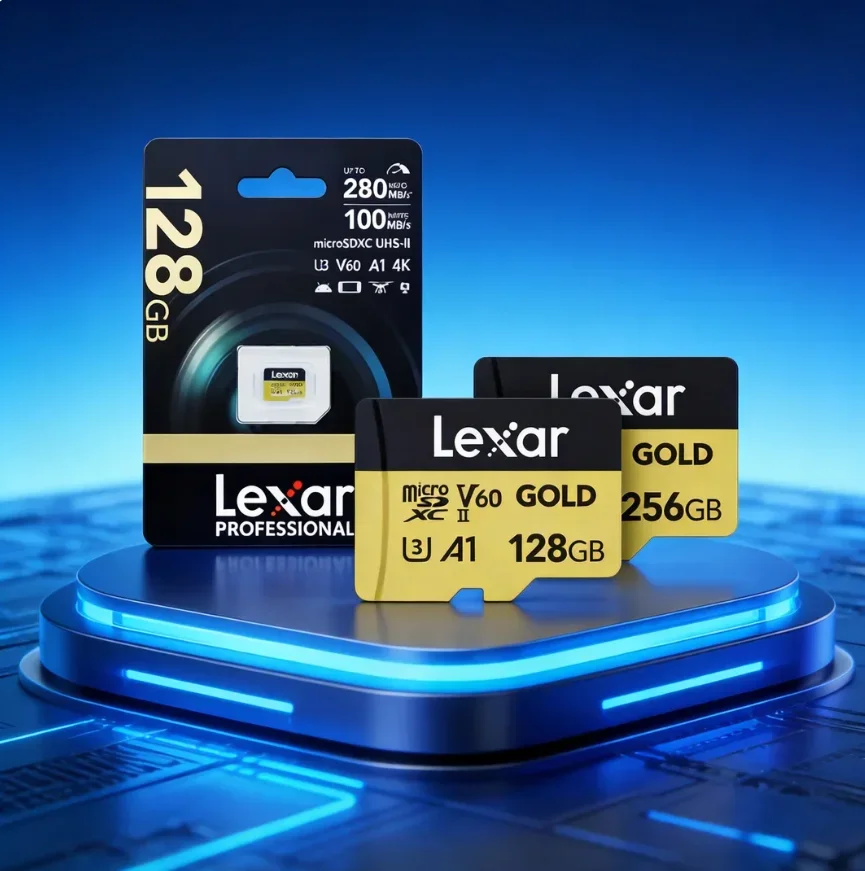 

Lexar GOLD Professional microSDXC 128GB 256GB Memory Card High speed A1 C10 U3 SD Card 4K TF Card for Camera Switch