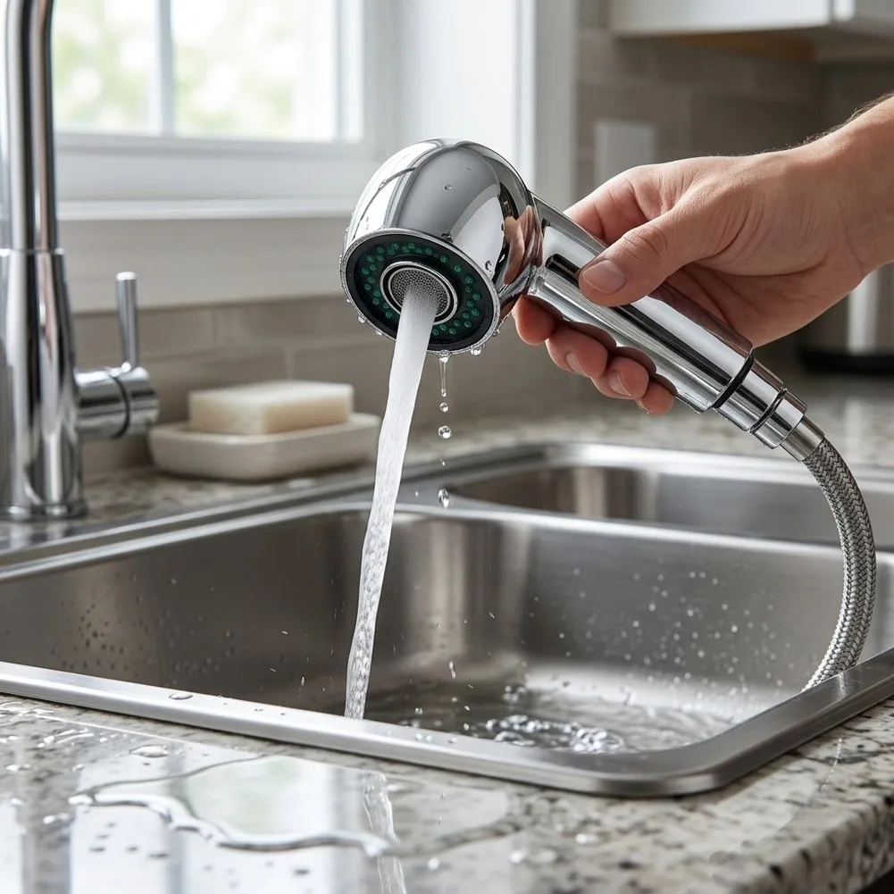 Sink Tap Spray Head Compatible with Most For Kitchen Bathroom Faucets Dual Mode ABS 5.6x17.5cm Easy Hand Tighten