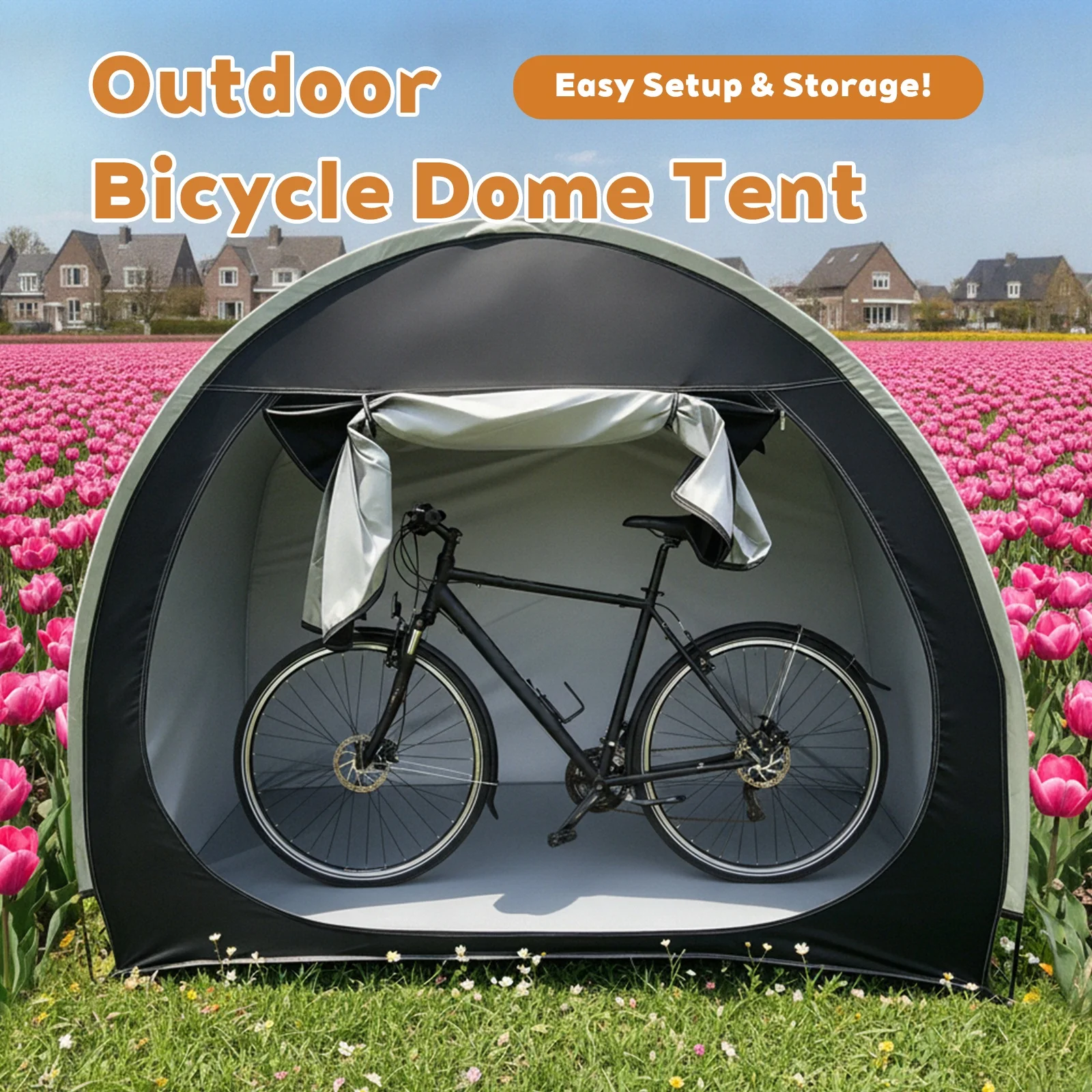 1-2 Bikes Bike Storage Tent for Apartment Balcony, Bicycle Shelter, Compact Foldable Shed