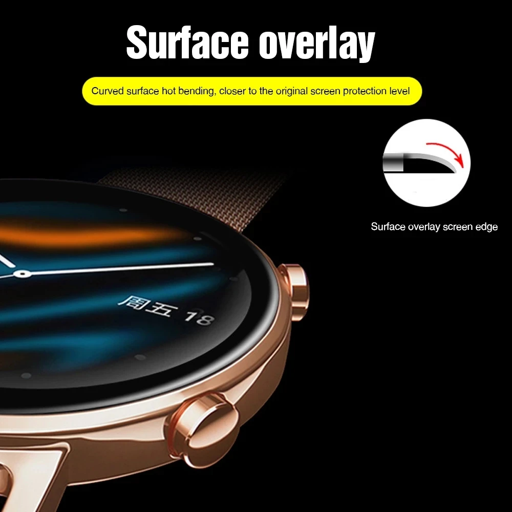 9D โค้งกระจกนิรภัยนุ่มสําหรับ Huawei Watch GT 3 Pro 2E Gt Runner Fit 2 ES Full Screen Protector สําหรับ Honor นาฬิกา Magic 2 46 มม.