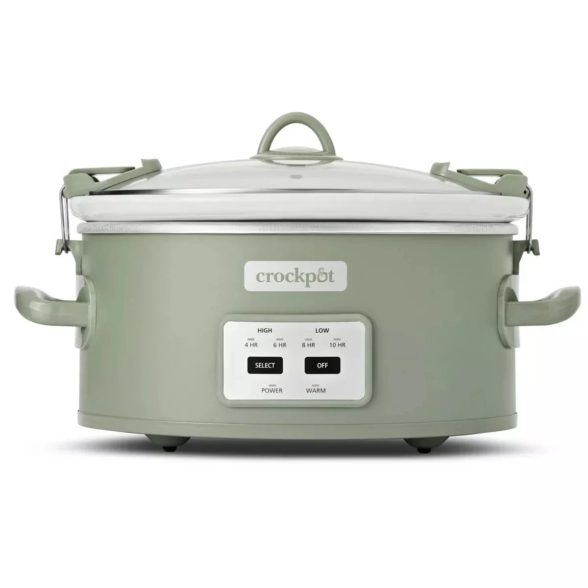 Crock Pot 6qt cocina lenta programable, cocinar y llevar, salvia