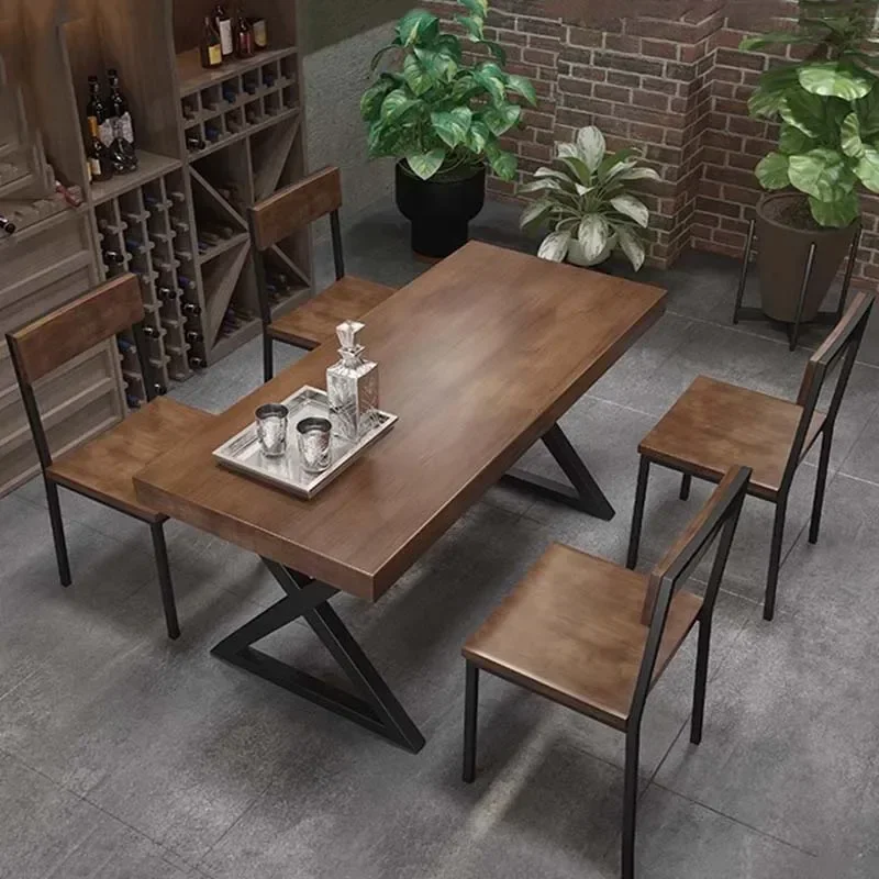 Waterproof Wooden Dining Table Oilproof European Big Modern Restaurant Tables Living Room Nordic Mesas De Comedor Furniture