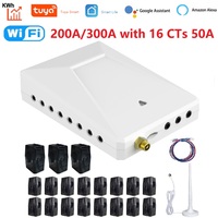 Tuya Wifi 200A 300A Smart Home Energy Monitor with 16 Sub 50A Circuit Level Sensors Real Time Electricity Monitor Meter Solar