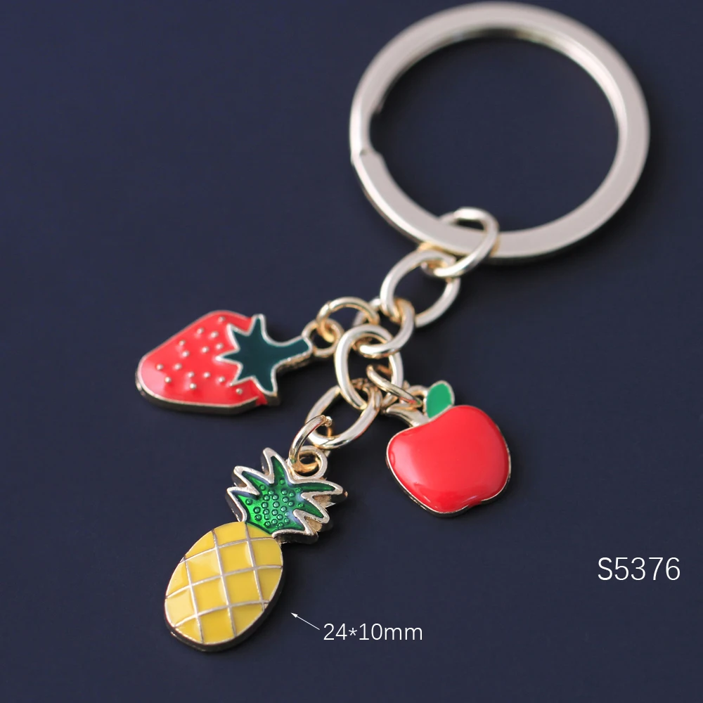 Lovely Keychain For Women Apple Peppers Cabbage Pumpkin Vegetables Key Chain Car Accessory Bag Pendant Jewelry