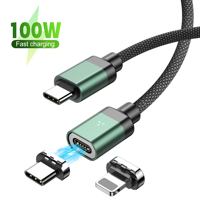 Magnetic USB C Cable to Type C For I Phone 17 16 15 14 13 iPad Xiaomi Type C Data Wire Charger Fast Charging Lightning Cable