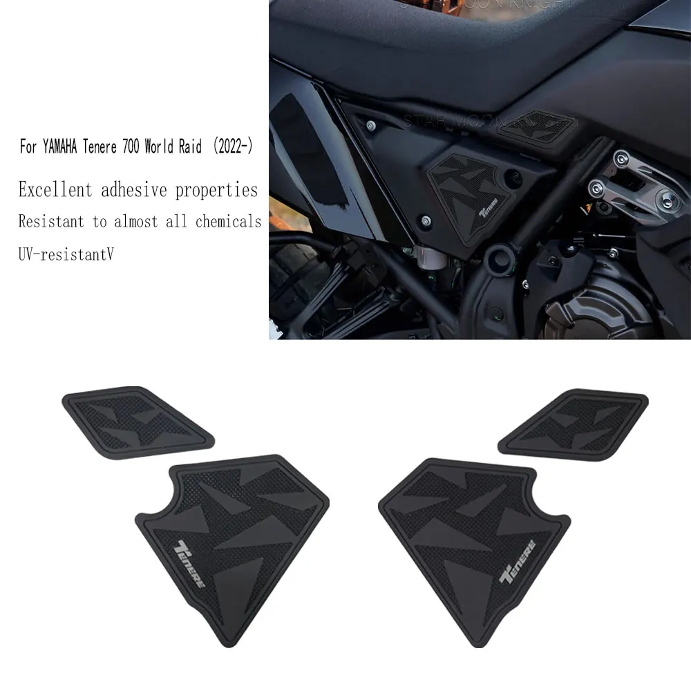 

For Yamaha Tenere 700 Tenere700 World Raid 2022- Motorcycle Side Fuel Tank Pads Protector Stickers Decal Gas Knee Grip Traction