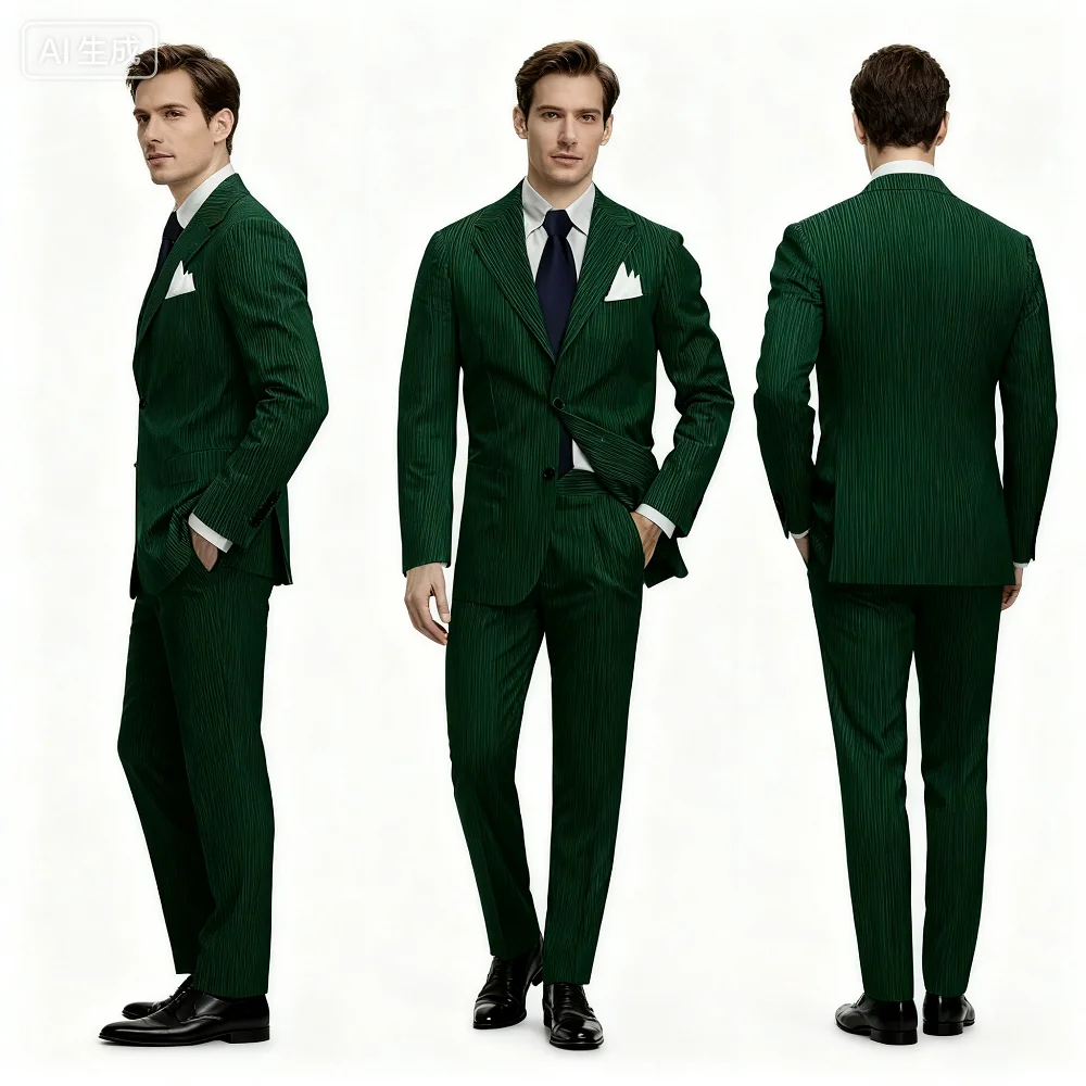 

Casual 2 peças céu azul masculino seersucker ternos azul listrado entalhado lapela blazer verão praia jaqueta + calça noivo casa