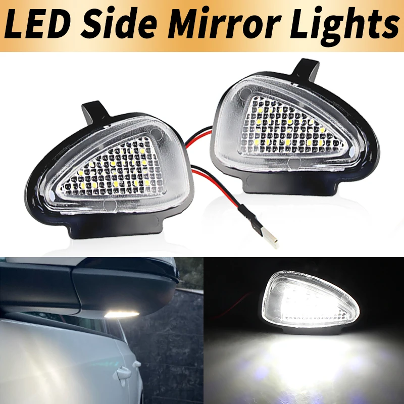 

2PCS LED Under Side Mirror Lights Puddle Lamps Canbus For VW Touran 10-14 Golf 6 Limousine 09-14 Cabriolet 11-14 Variant 09-12
