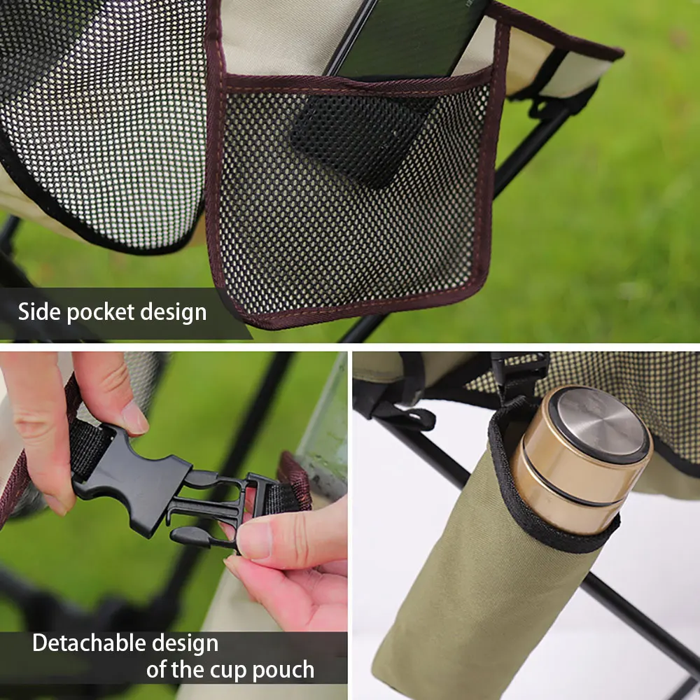 Portable Folding Camping Chair with Headrest Lightweight Tourist Chairs Aluminum Alloy Fishing Camping Chair Outdoor Furniture