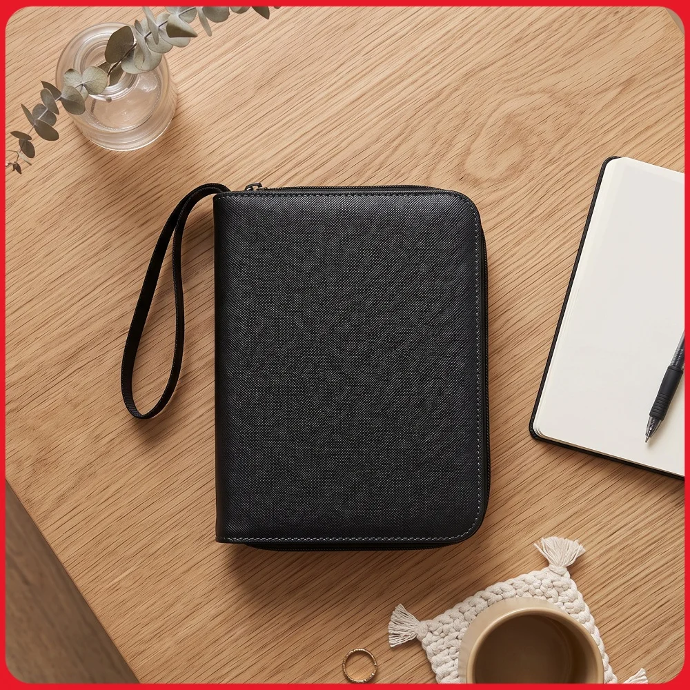 40 Pocket Diamond Texture PU Leather Card Binder Zipper Acid-Free Side- Card Sleeve Album