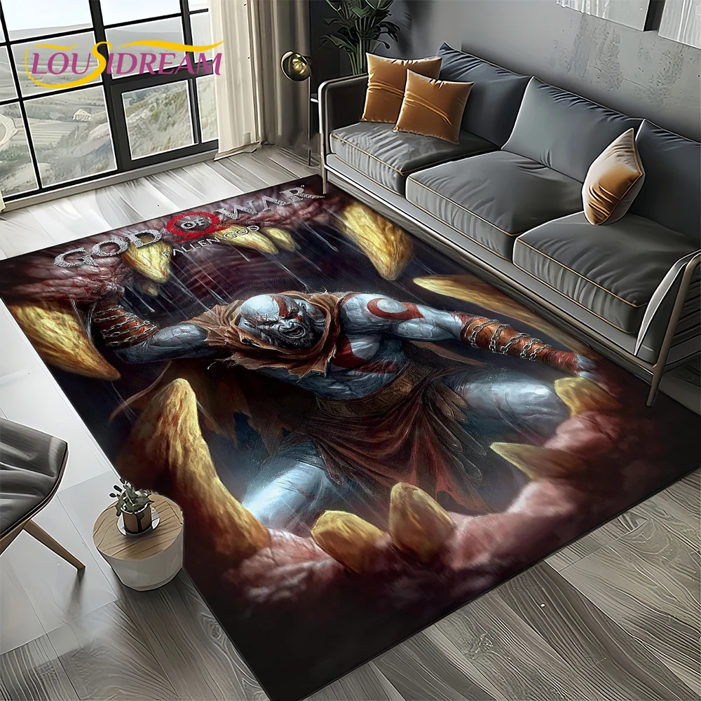 27 Style Kratos God of War Games Cartoon Carpet Rug for Living Room Bedroom Home Sofa Decoration,Kid Area Rug Non-slip Floor Mat