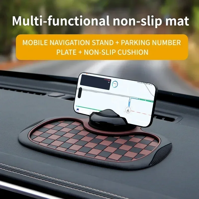 Car Non Slip Dashboard Mat Anti-skid Rubber Pad Mobile Phone Sunglasses Multifunction Holder Accessories Interior Automobiles