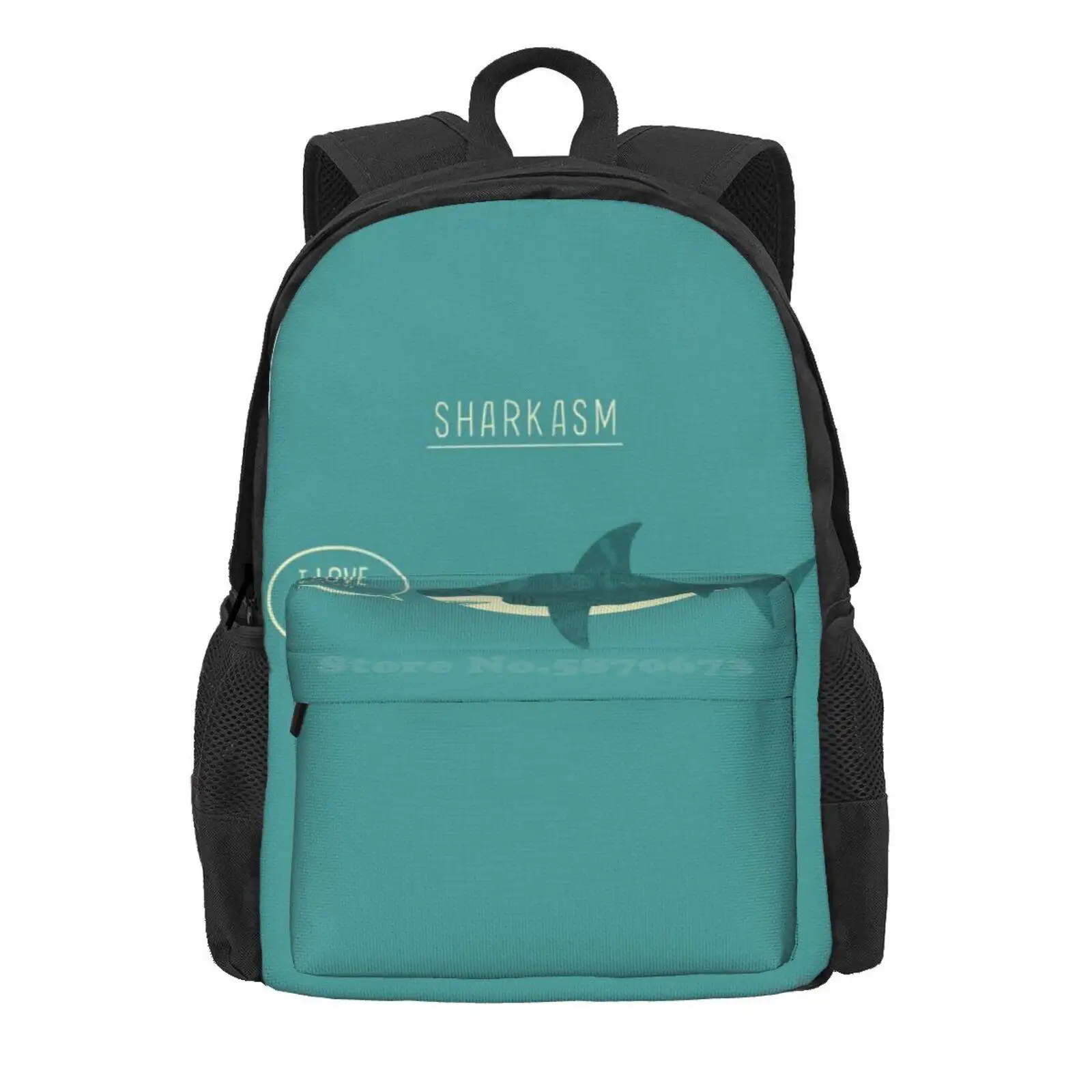 Sharkasm Hot Sale Schoolbag Backpack Fashion Bags Animal Funny Pun Salad Sea Cute Cool Sharkasm Handsoffmydinosaur Hands Off My