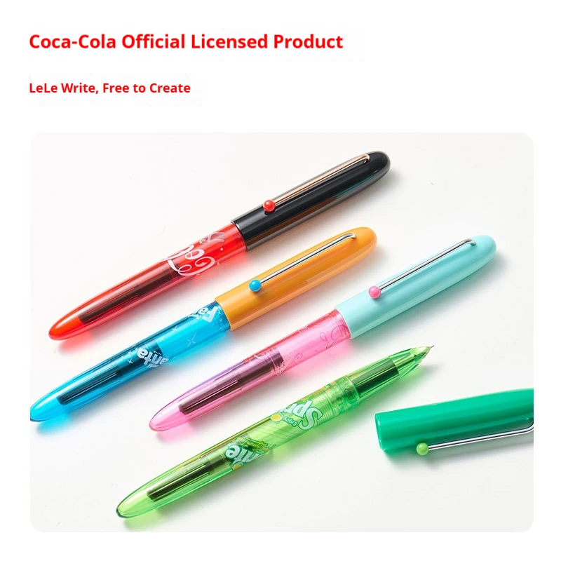 Pióro wieczne KACO RETRO CocaCola/Sprite/Fanta/Cherry Cola, stalówka EF, uroczy korpus, płynne pisanie, do ćwiczeń kaligrafii, 2 czarne wkłady atramentowe. — zdjęcie produktu 3