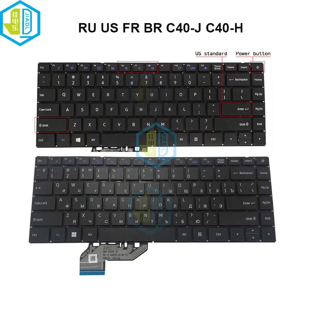 V6507B DOK-V6507B US Russian Spanish French Keyboard For Satellite Pro C40-G-10P C40-J14250 C40-H-103 For Dynabook C40-J C40-H