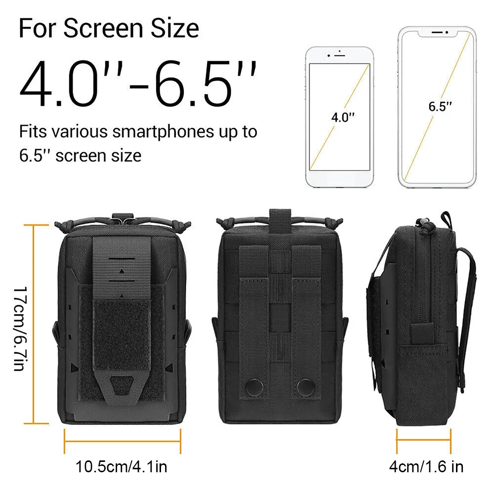 Tactical Molle Waist Pack Cell Phone Pouch Small EDC Utility Bag Gadgets Attachment Organizer Smartphone Holster