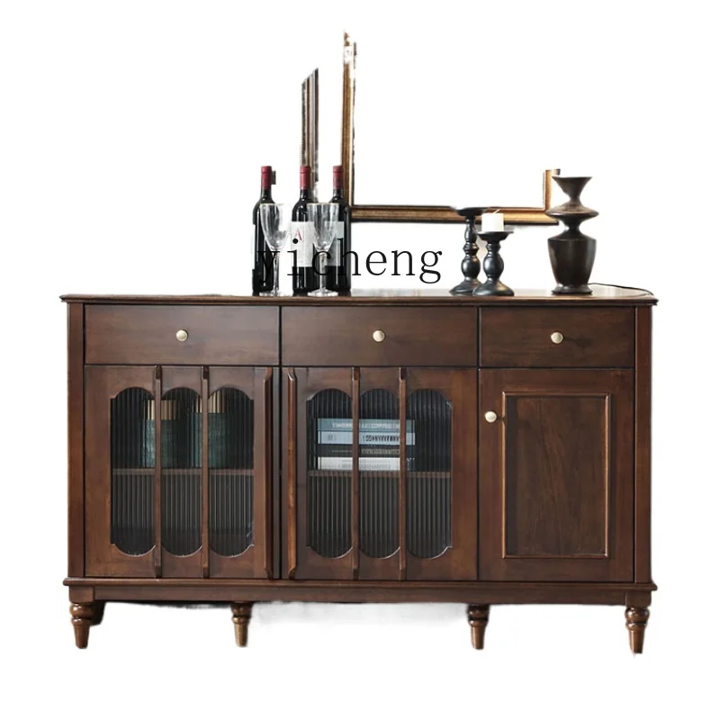 

ZK solid wood dining side cabinet furniture meal preparation wine cabinet restaurant retro solid wood locker