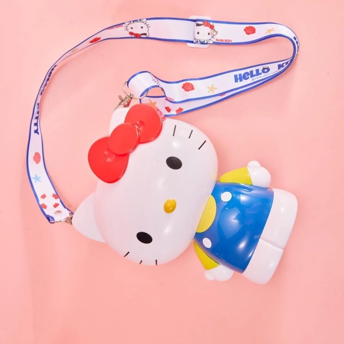 Cute Hello Cute Kitty 3d Strap Bottle 900ml Removable Strainer Cup Brush Food Grade Anime Kawaii for Travel Daily Water CupGifts view 4