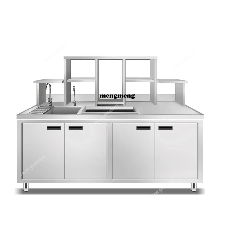Milk Bubble Tea Popping Boba Water Bar Cabinet Table Bubble Tea Bar Counter Restuarant Offee Shop