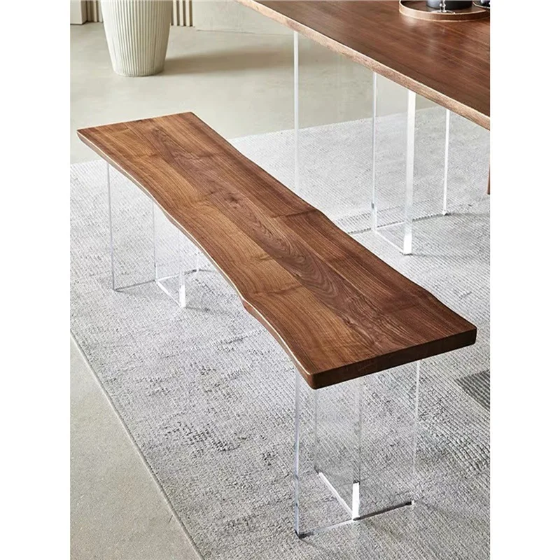 

Wabi Sansan acrylic solid wood bench simple dining chair old-fashioned bench stool household wood medieval shoe changing stool