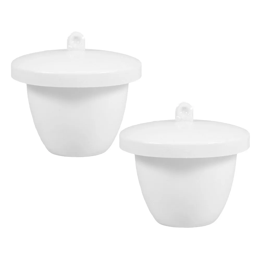 2Pcs Precision Crafted Porcelain Crucible Smooth Surface Easy Clean for Thermal Analysis Metal Melting Smelting Crucible Lab
