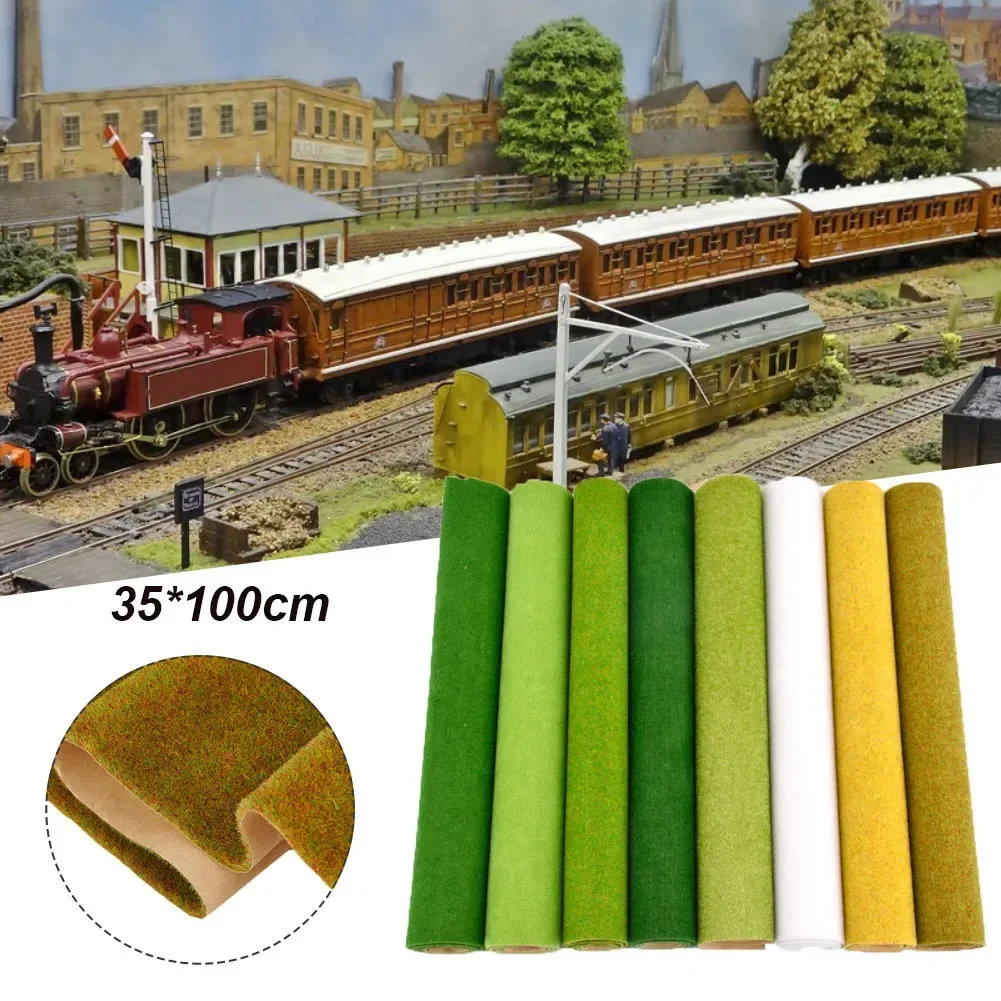 

35*100cm Grass Mat Thin Artificial Lawns Landscape Grass Mat For Model Train Lawn Fake Turf Garden Decoration DIY Crafting