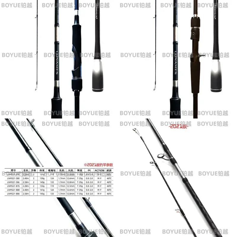 Dragon Kingdom Lunamith Seawater Luya Perch Rod Freshwater Skip Casting Far Attack Fishing Pole with Fushi Guide Ring