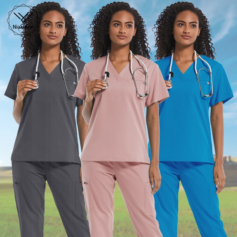 

Dental Scrubs Women Men Working Clothes Operating Room Hospital Doctor Nurse Scrub Sets Pet Clinic Veterinary WorkWear Wholesale