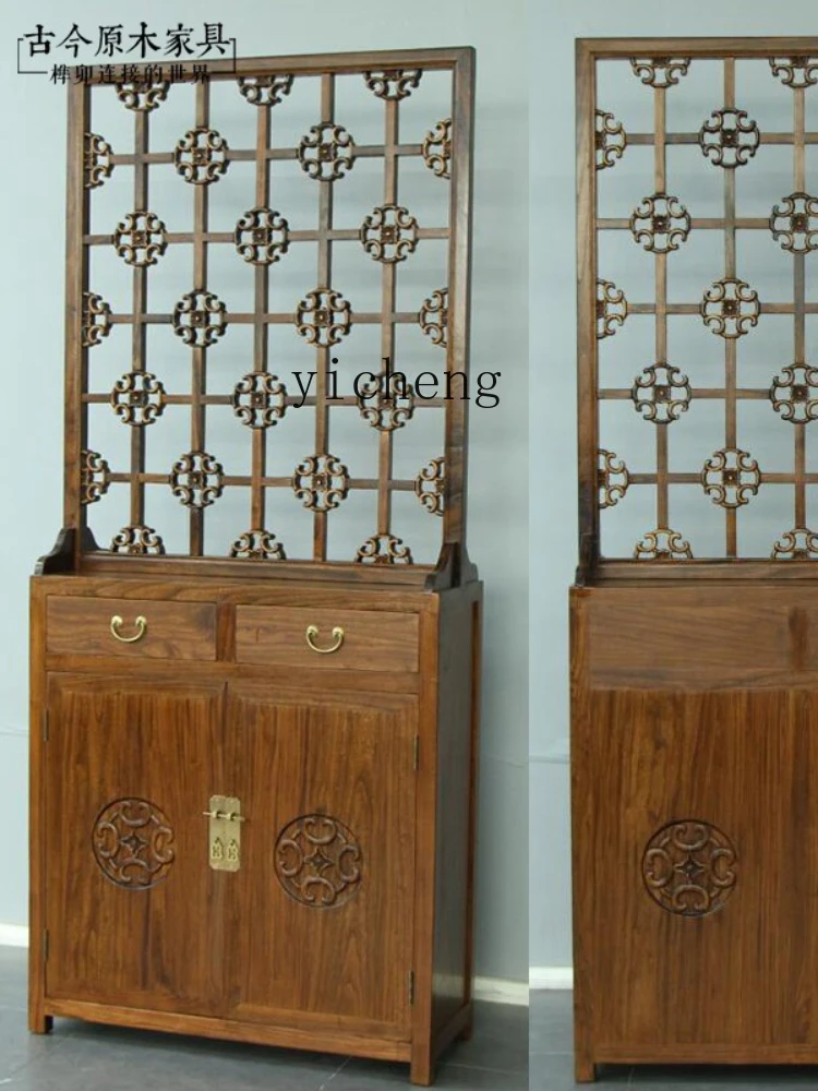 YY Double-Sided Hall Cabinet Hallway Ancient and Modern Log Home Shoe Cabinet Hall Cabinet