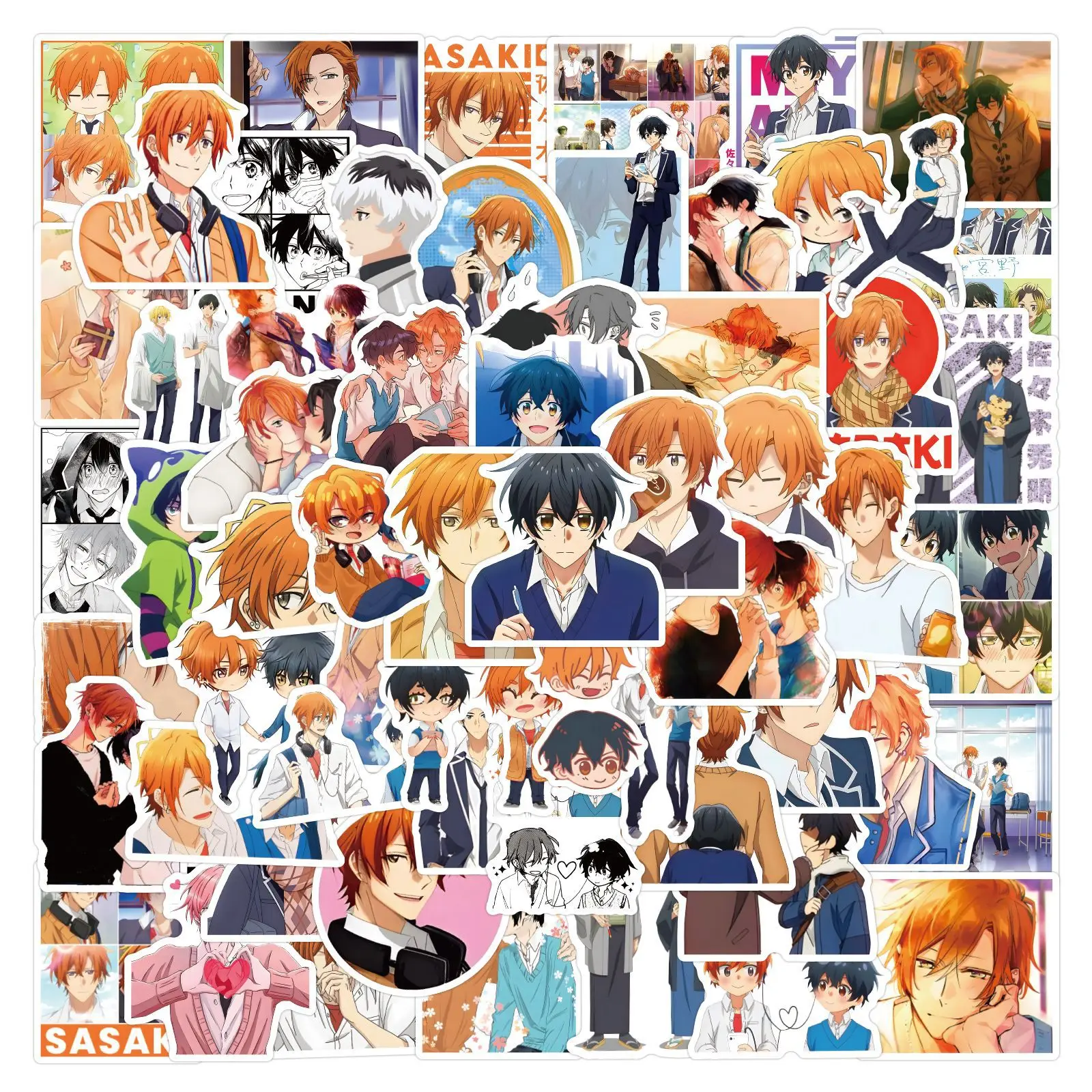 110Pcs Japanese Anime Sasaki And Miyano Graffiti Stickers Aesthetic Set for Fridge Laptop Phone Kids Creative Stationery Toy