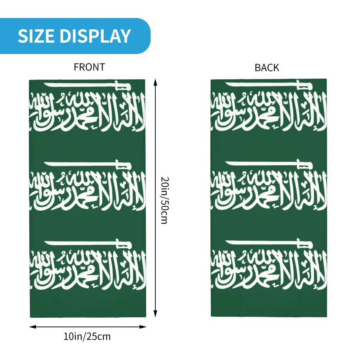 Saudi Arabia Flag Bandana Neck Gaiter Printed Mask Scarf Multifunctional Headwear Running for Men Women Adult Winter