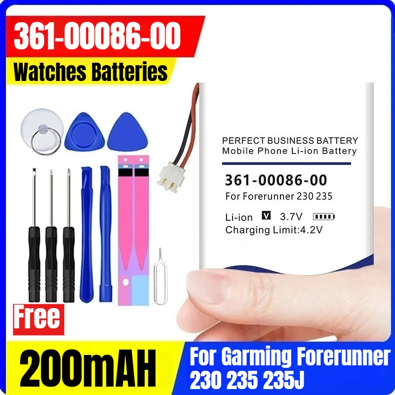 Batterie per orologi 200mAH 361-00086-00 per Garming Forerunner 230 235 235J