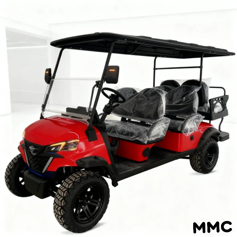 عربة جولف MMC ذات 6 مقاعد ذات دفع رباعي عالي السرعة وبطارية ليثيوم أيون مضاءة LED #6