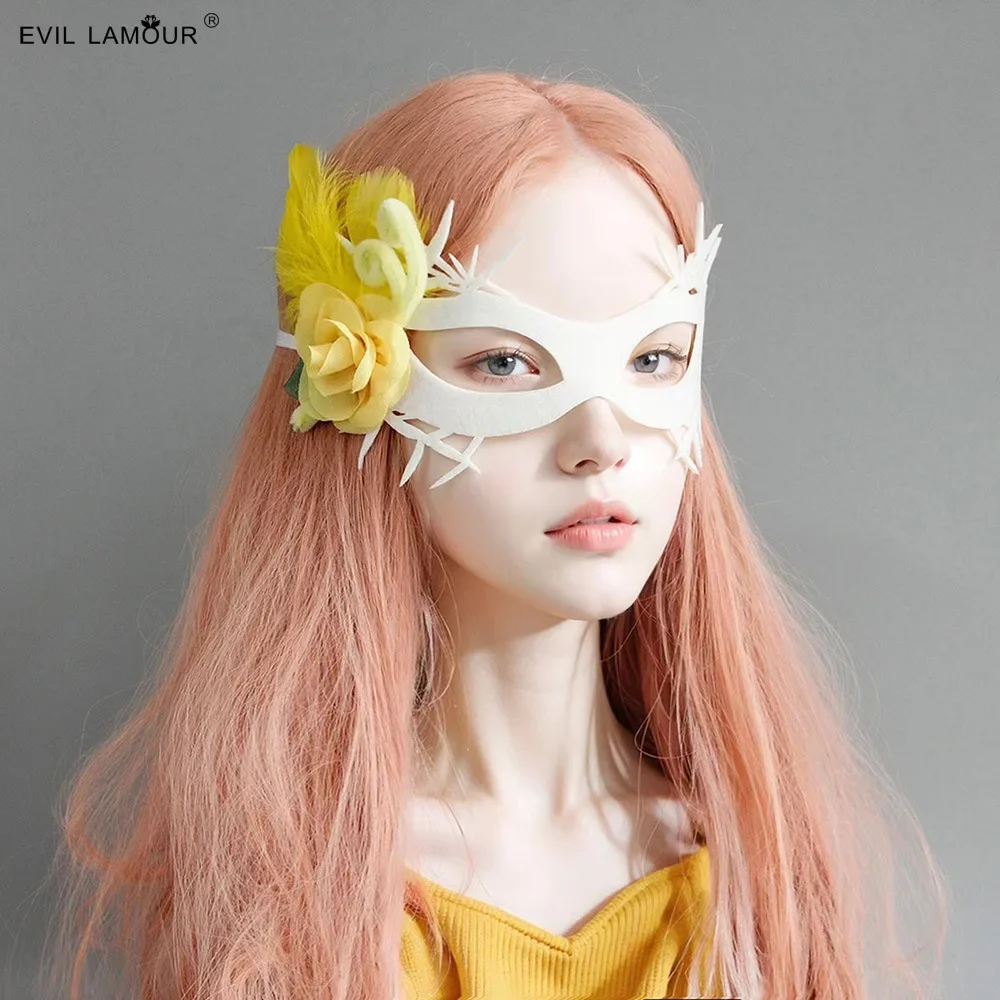 

Venice Carnival Colored Feathered Flowers Easter Fairy Props