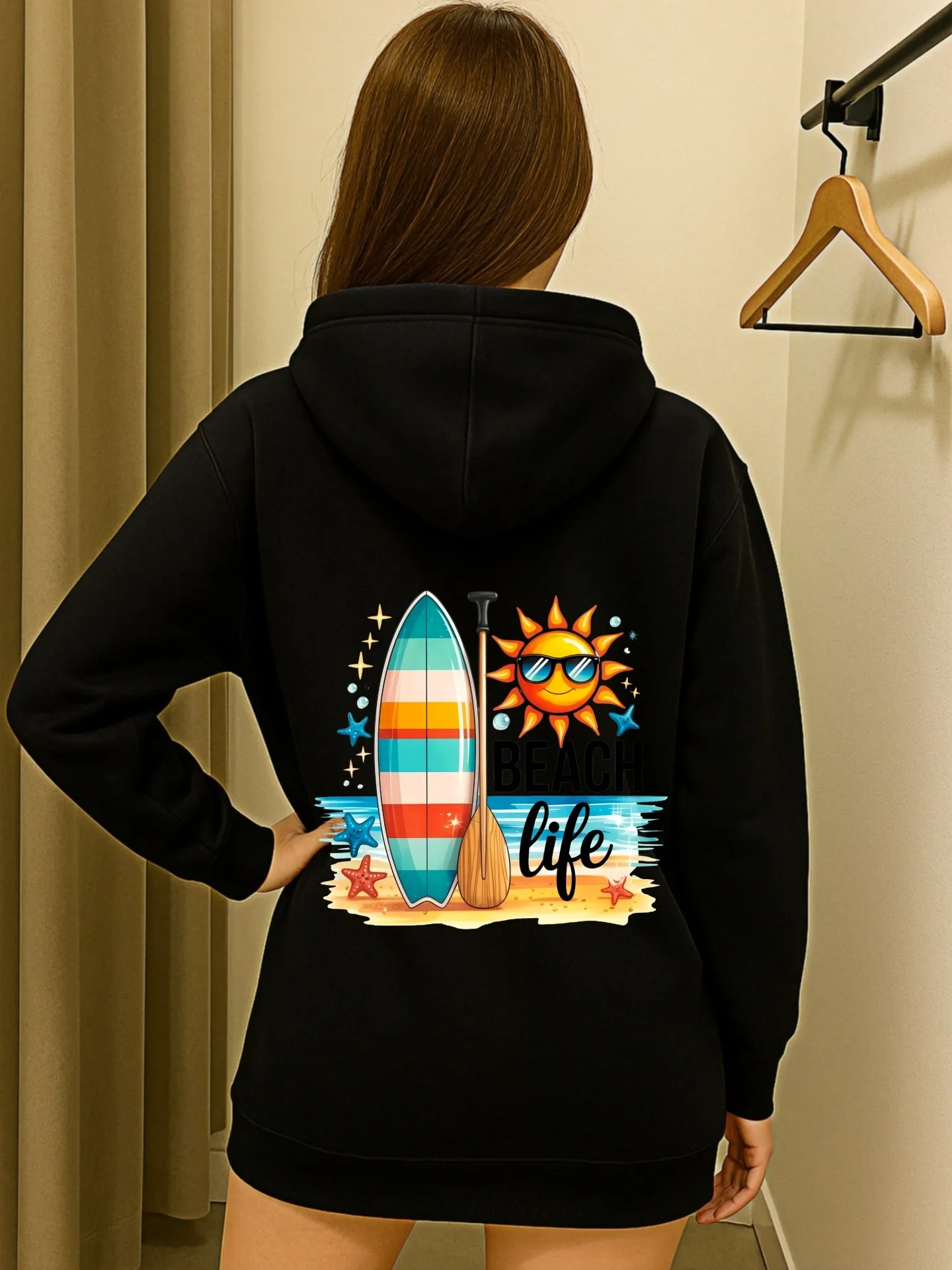 هوديي جرافيك للنساء، طباعة حروف، نمط كاجوال، صوف، ملابس يومية غير رسمية، للرجال