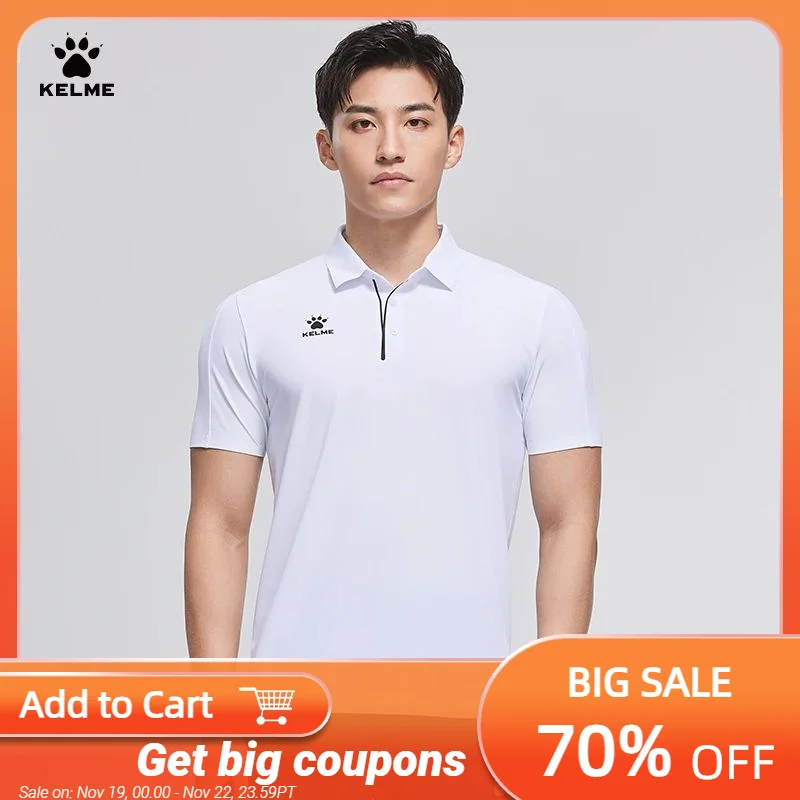 KELME running sport POLO shirt men lapel summer breathable comfortable T-shirt casual short-sleeved tops