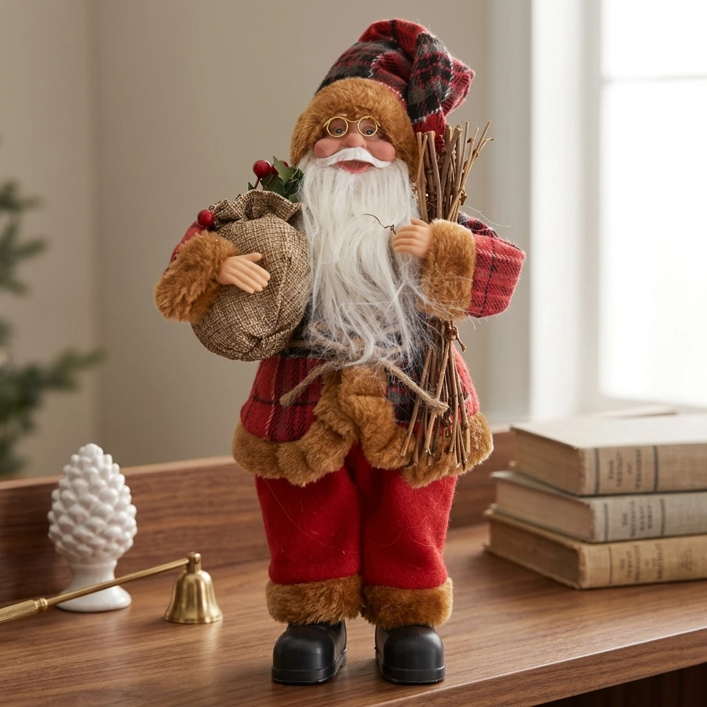 1PC Giant 30cm Christmas Santa Claus Plush Doll Decoration Navidad Party Decor Outdoor Garden Home Xmas Ornaments New Year Gift
