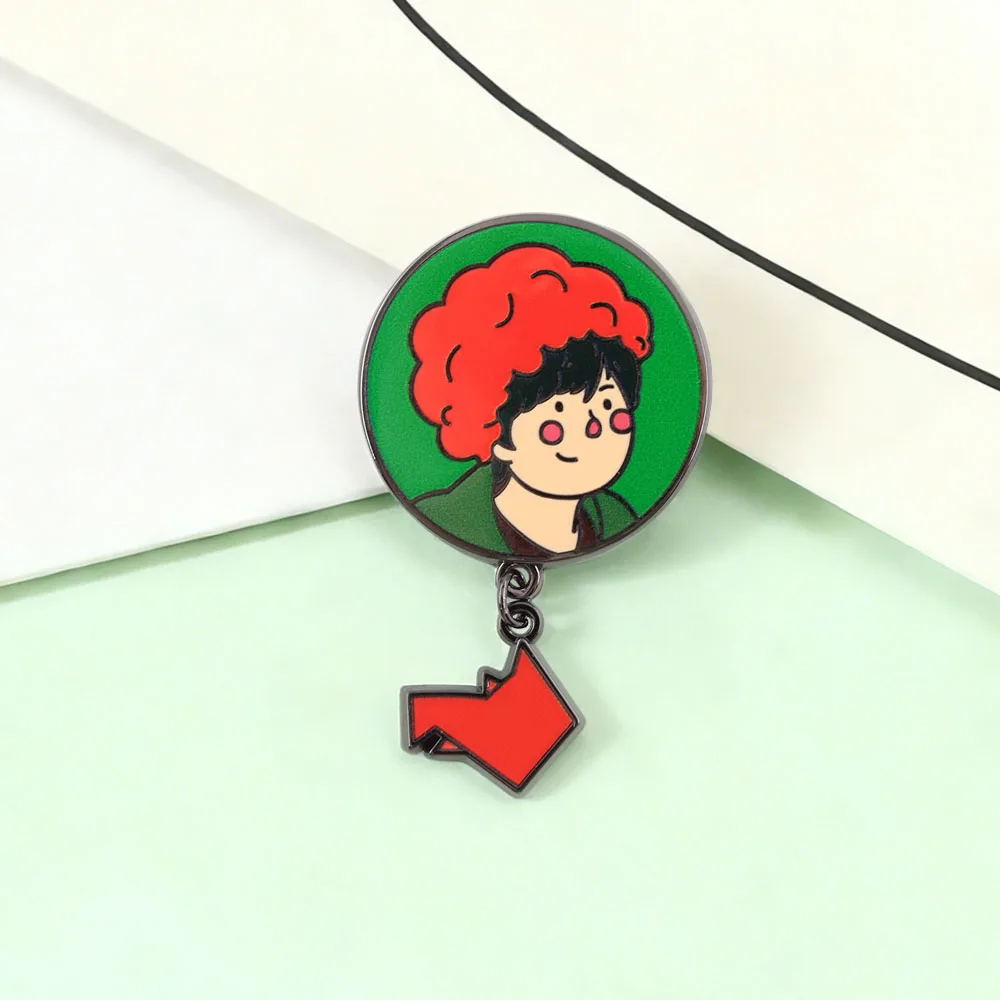 Movie Protagonist Brooch Cartoon Character Q-version Design Badge Red Pendant Lapel Pin Movie Commemorative Accessory Fans Gift
