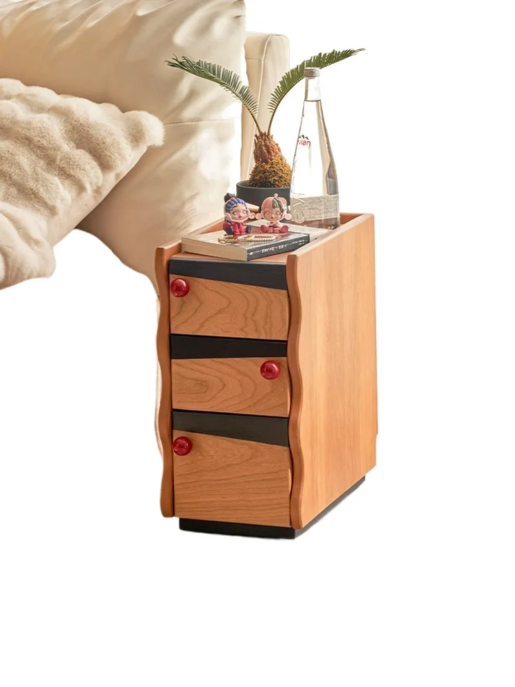 

Bucket cabinet all solid wood antique locker creative very narrow bedside table bedroom living room narrow edge