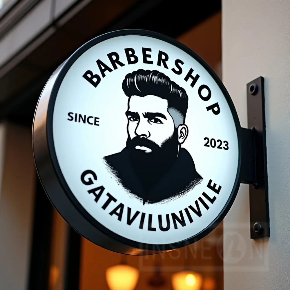 Custom Round Light Box Sign Outdoor Business Storefront LED Acrylic Illuminated Signboard Waterproof Double Sided Shop Signage