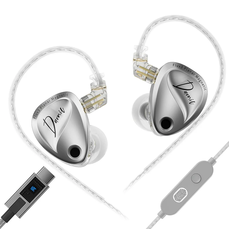 KZ Duonic Triple-Magnetic Planar Driver Verbeterde HIFI-oortelefoon, Wide Soundstage bedrade IEM's met 4 afstemmingsopties en HD Dual Mic