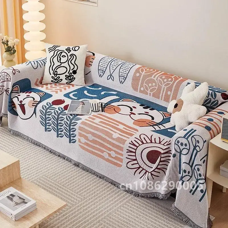 INS Sandstorm Hair Towel Full Cover Fabric Nordic Sofa Cushion Blanket Cover Four Seasons Universal All Inclusive Sofa Cover