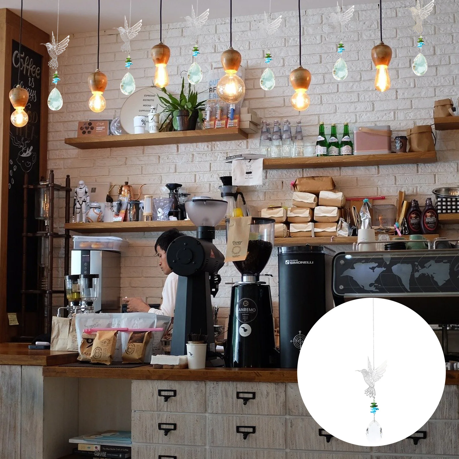 

Hanging Crystal Ball Pendant Bird Decoration Suncatcher Ceiling Window Chandelier Glass Ball Pendant Clear Rainbow