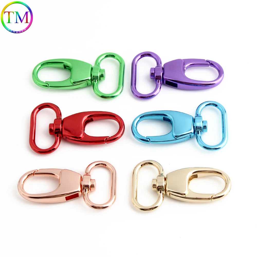 1 Inch Candy Color Rotating U-Shaped Metal Lobster Claw Buckle For Snap Hook Strap Key Chain Metal Crafts Hardware Accessories
