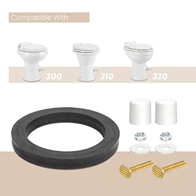 AA86 Durable RV Toilet Seal Replacement Parts For 300, 310, 320 Series With Toilet Kit & Mounting Hardware